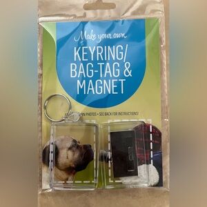 💥New Magic Memories Make Your Own Clear Keyring Bag Tag Magnet Photo Holder Kit